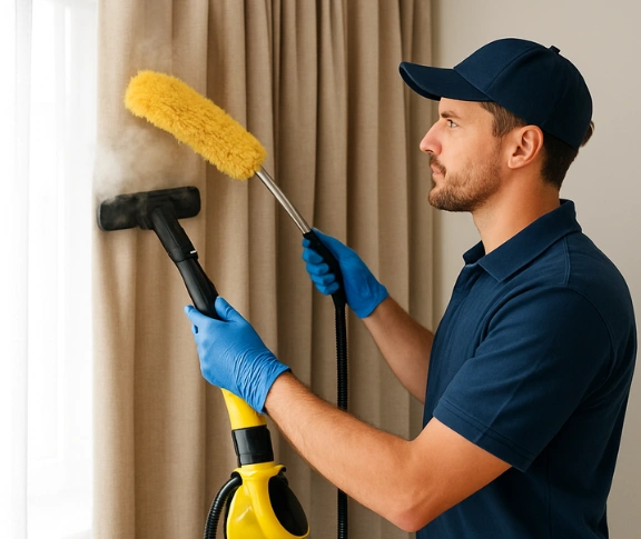 Trusted curtain steam cleaning technician Matty Curtain Cleaning wishart QLD