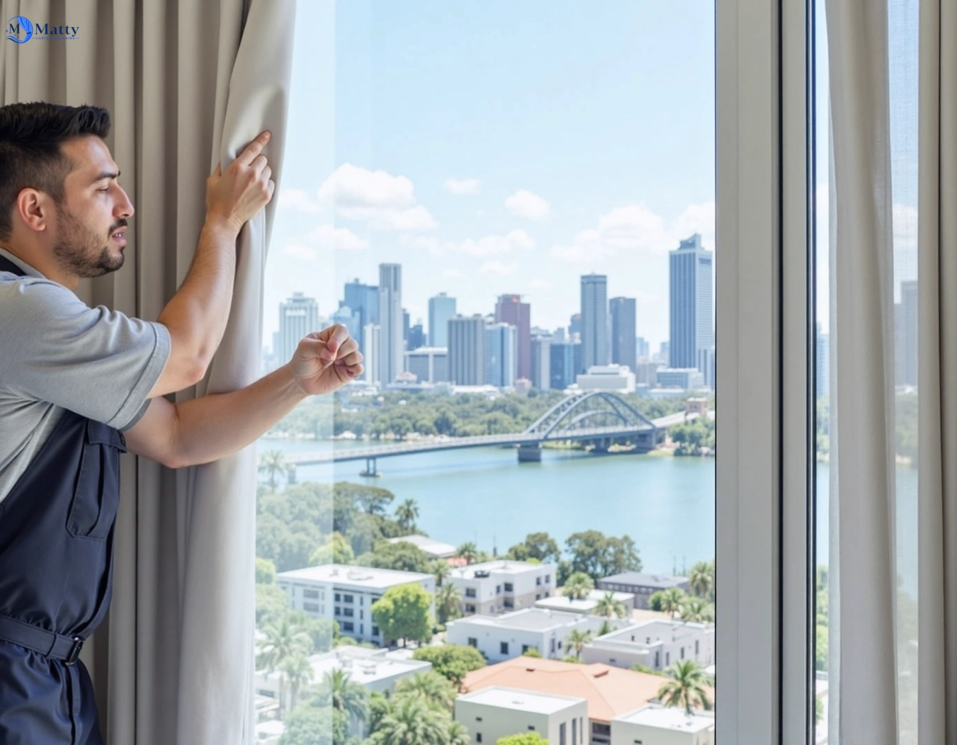 Professional curtain steam cleaning service wishart QLD by Matty Curtain Cleaning